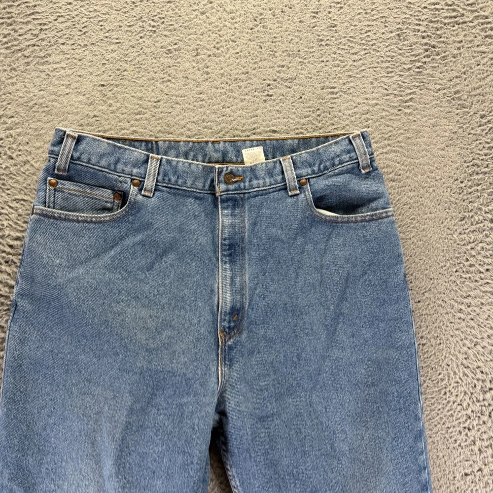 VTG Levi's 540 Flex Brown Tab Jeans Mens 38x29 Blue Denim Straight Workwear USA